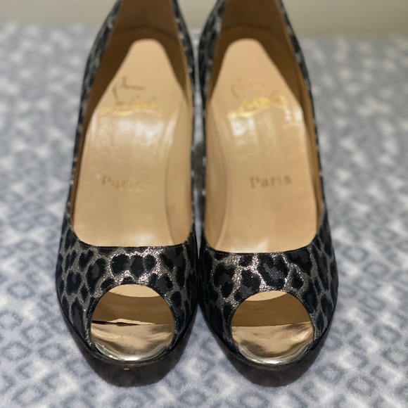 Christian Louboutin Leopard Peep Toe Pumps - Picture 2 of 4